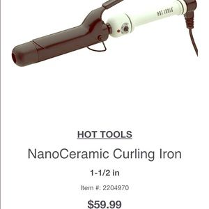 1 1/2" Hot Tools curling iron, black and white.