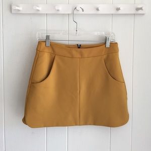 Zara mustard neoprene skirt