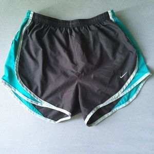 Grey and blue nike shorts