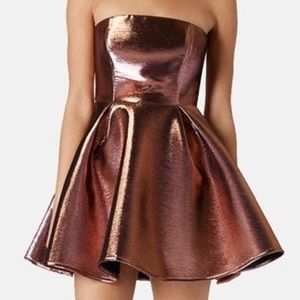 Topshop Metallic Skater Dress