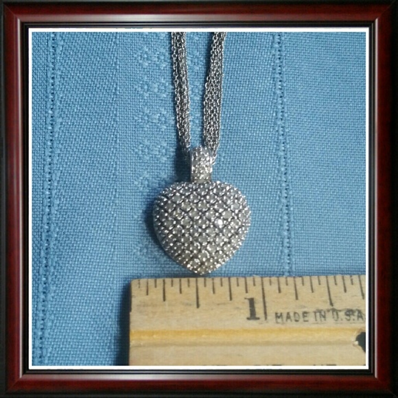PUFFY HEART DIAMOND NECKLACE - Picture 2 of 5