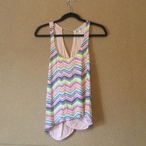 Colorful tank top with open back