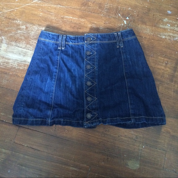 Hollister denim button up skirt