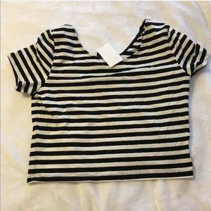 H&M Striped Crop Top