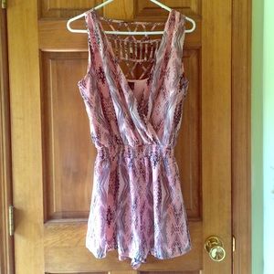 Pink Patterned Romper