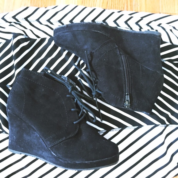 Black ShoeBoot Wedges