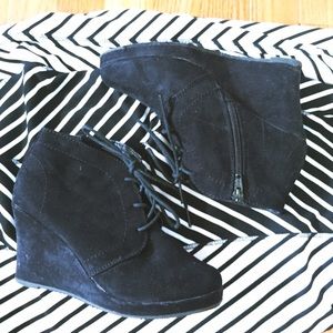 Black ShoeBoot Wedges