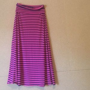 A navy and pink maxi skirt