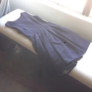 Modcloth navy blue with white polka dotted dress