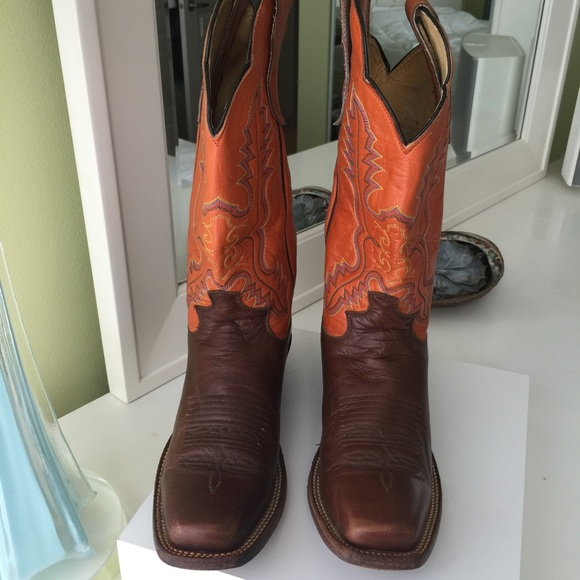 orange justin boots