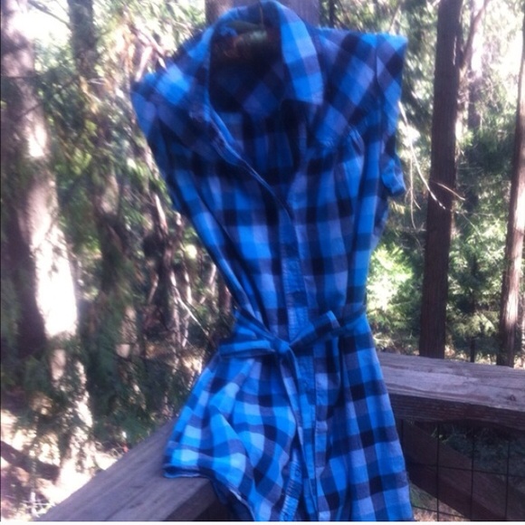 Teal and black plaid
