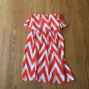 Chevron strapless dress