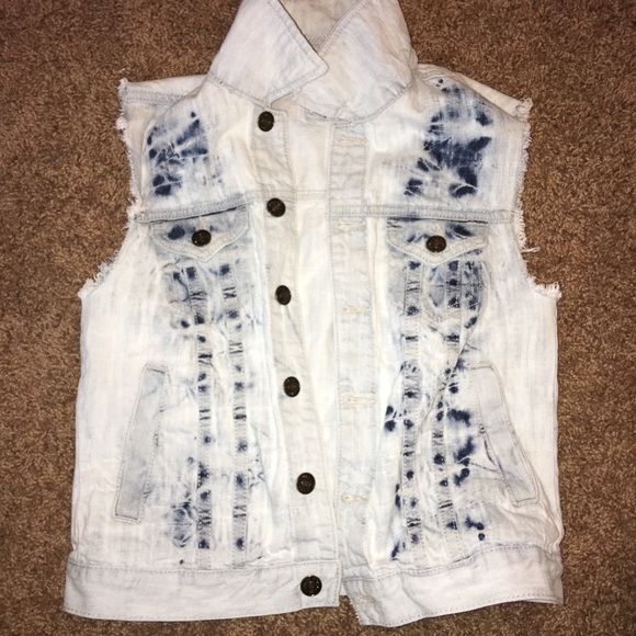 F21 acid wash jean vest/jacket