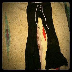 Lace up Bell bottom pants