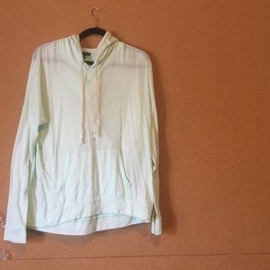 Sea foam green and white striped sweater