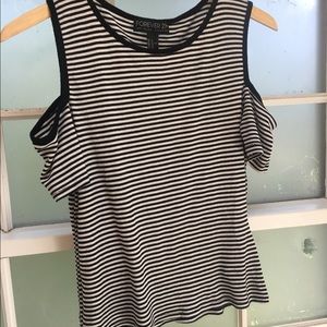Forever 21 Cold Shoulder Striped top
