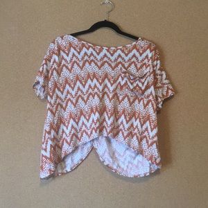 Orange crop shirt with back open