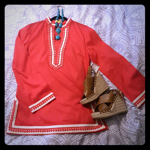 Tory Burch coral top