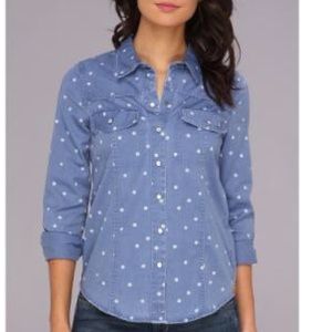 Roxy polka dot jean shirt