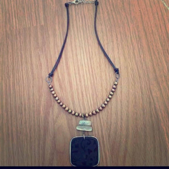 Silpada black stone necklace