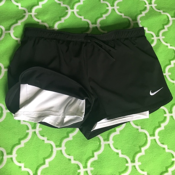 Black Nike Dri-fit shorts white spandex