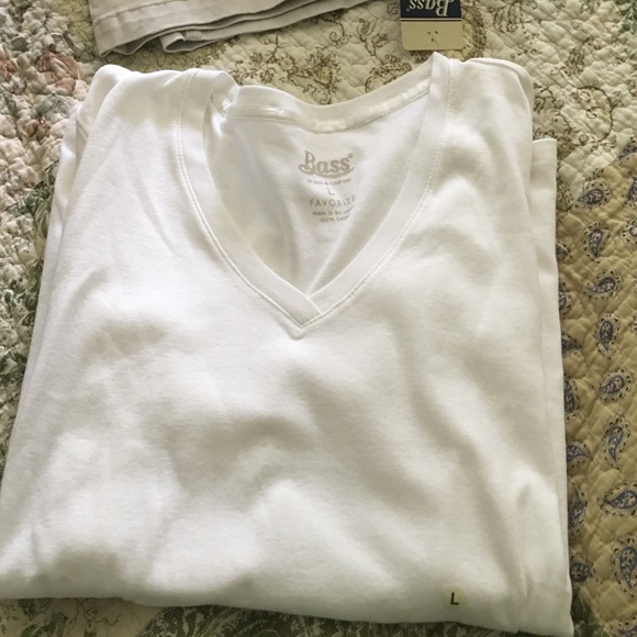 NWT size large bass brand white tee - Picture 1 of 2