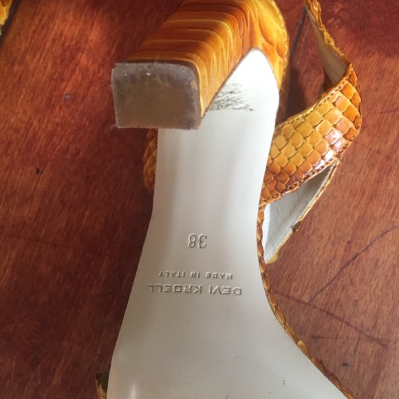 Devi Kroell Python Peeptoe Cross Stilettos Size 38 - image 4