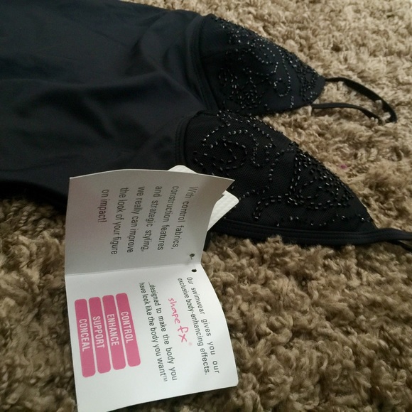 Black One Piece Bathing Suit. - Picture 2 of 4