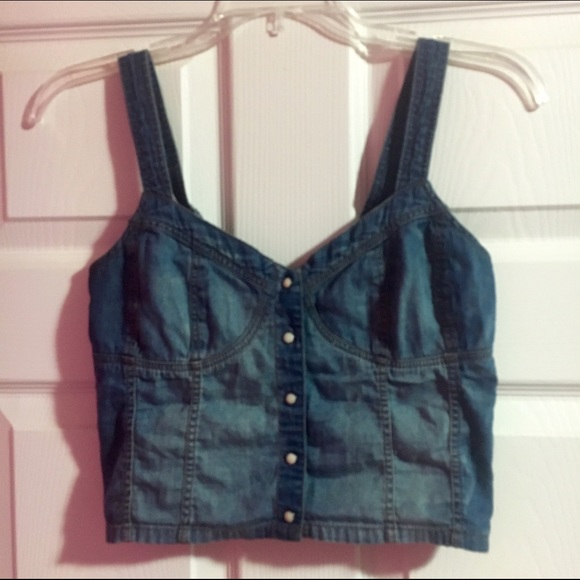 H&M Denim Crop Top NWOT