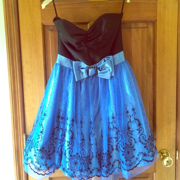 Jessica McClintock blue/black Cocktail Dress - Picture 1 of 3