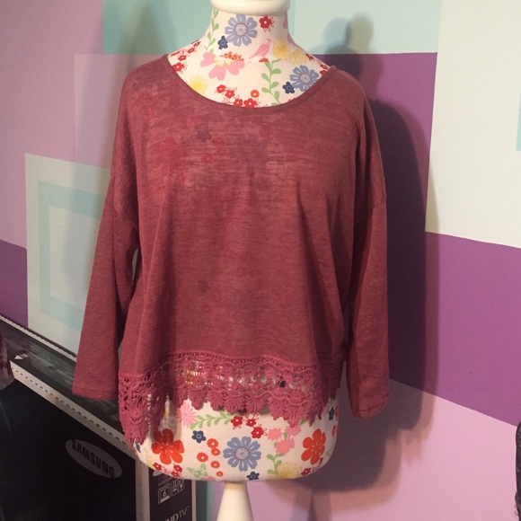 Pink forever 21 cropped sweater