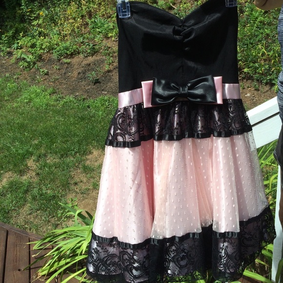 Jessica McClintock Black/Pink Cocktail Dress - Picture 1 of 4