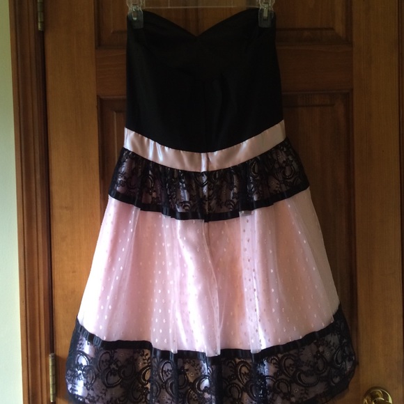 Jessica McClintock Black/Pink Cocktail Dress - Picture 3 of 4