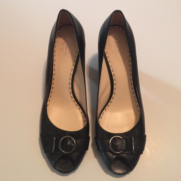Coach peep toe heel