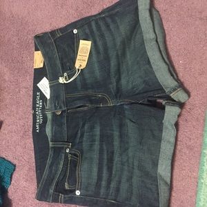 American eagle midi super stretch jean shorts