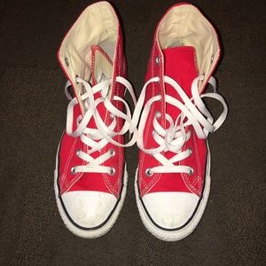 Red high top converse