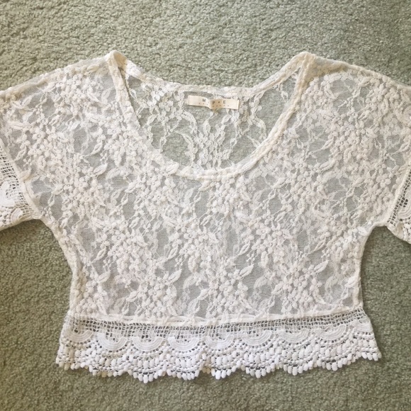 MPE | Ivory Lace Crop Top