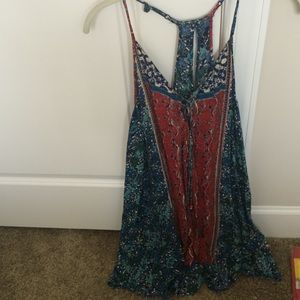 Forever 21 racer back printed sun dress