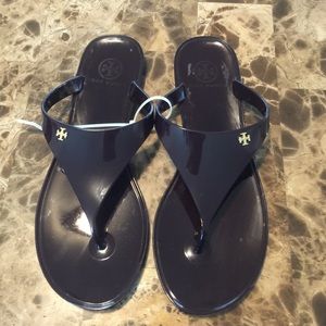 Tory Burch deep Burgundy jelly flip-flops 6