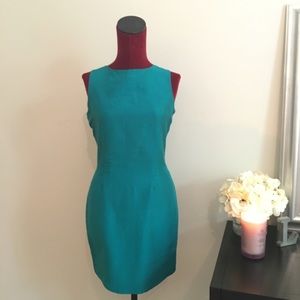 100% SILK TEAL SHIFT DRESS!