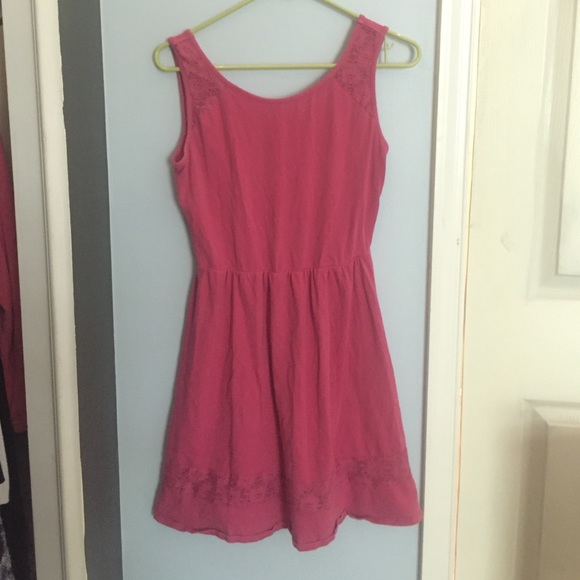 Pink dress with lace detail