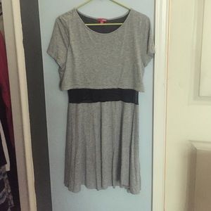 Grey dress with black mesh