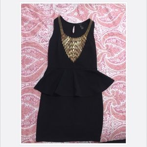 Black Fitted Peplum Dress