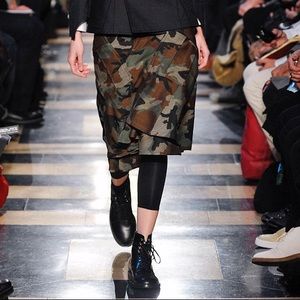Junya Watanabe camo ruffle skirt size M