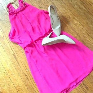 High Neck Pink Dress