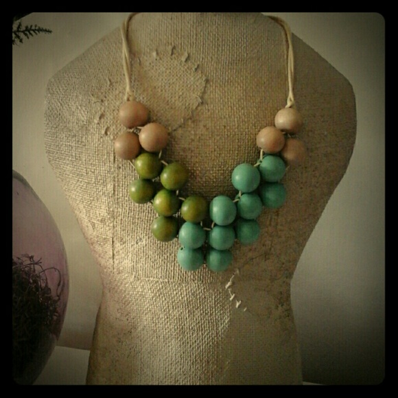 Boho wood necklace
