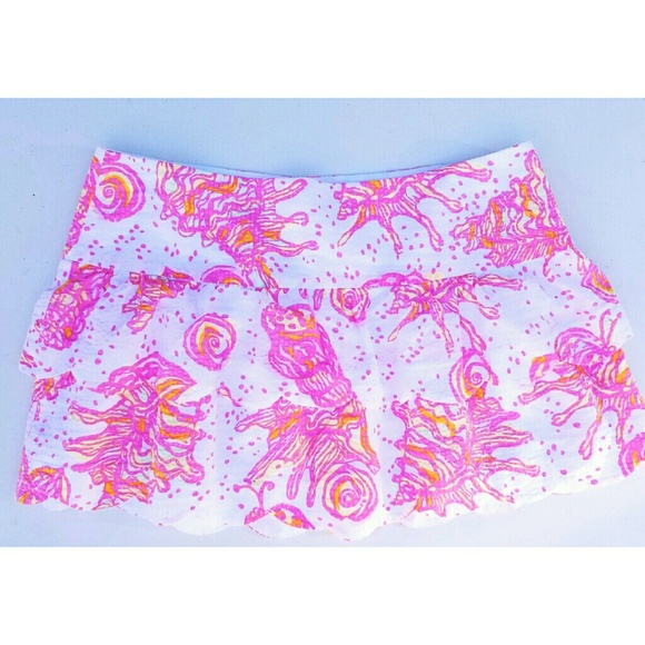 Lilly Pulitzer Conched Out Cuddy Tiered Mini Skirt