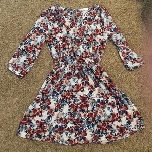 3/4 sleeve, floral, fall dress