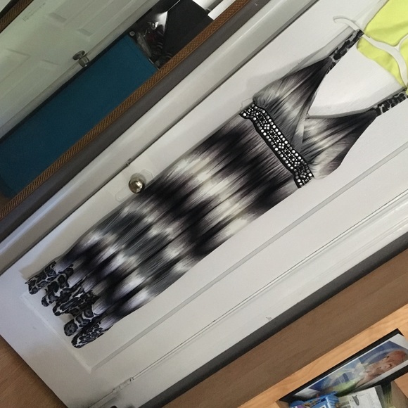 Grey Print Maxi Dress