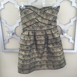 Gold + Black WOW Couture sweetheart dress